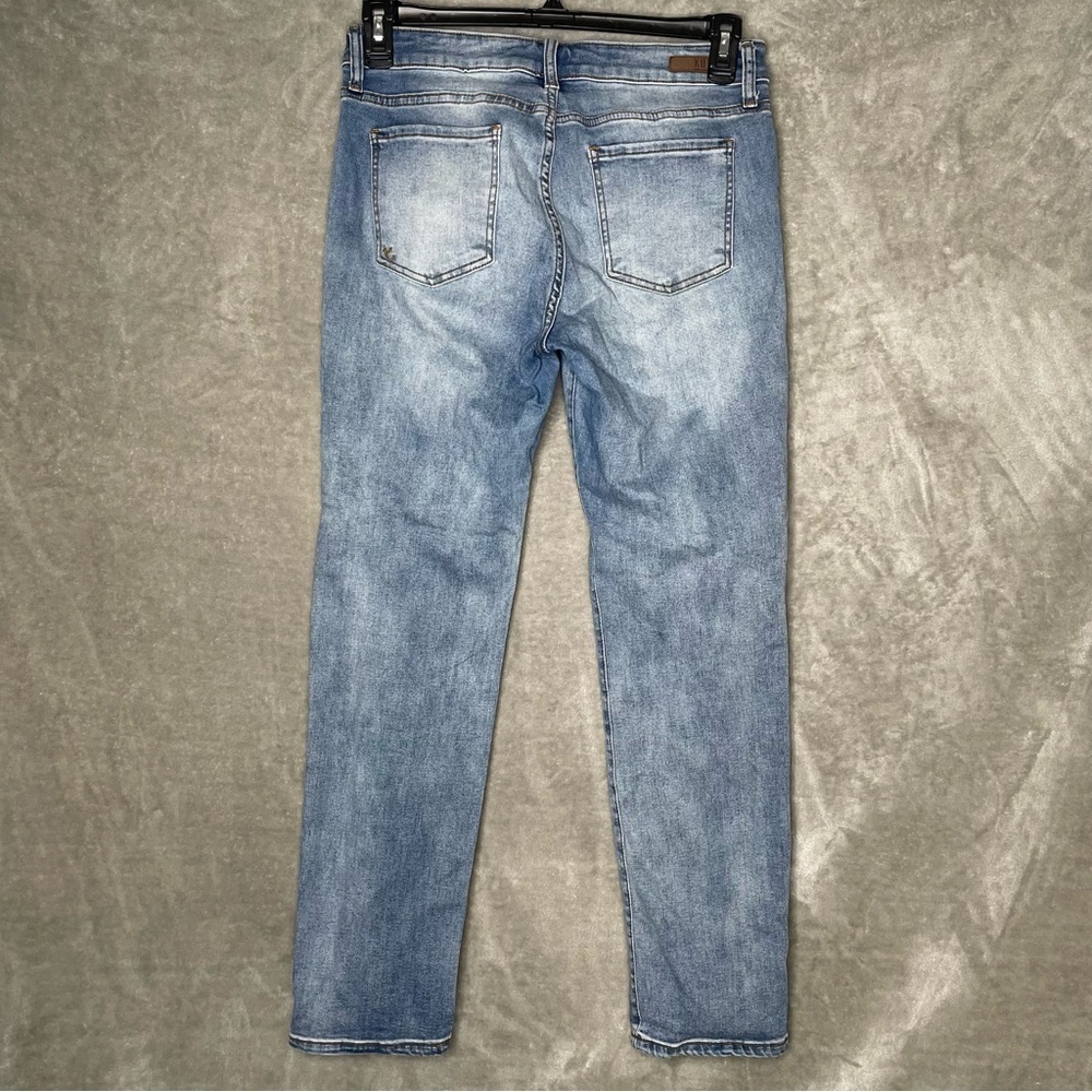 Kut from the Kloth Jeans Size 10 Straight Leg Ankle Distress Light Wash Stretch - Picture 4 of 12